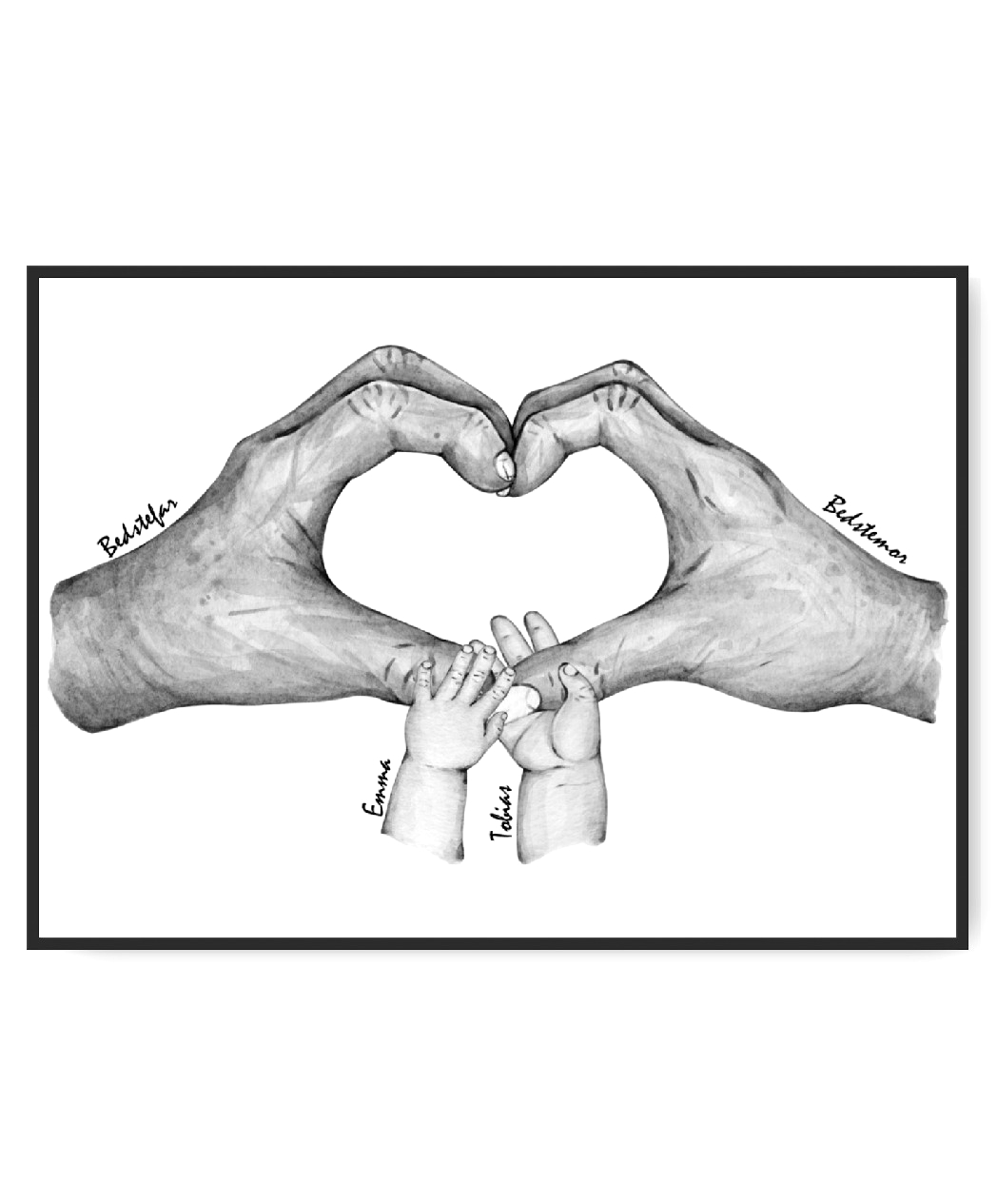 Großeltern Herz - Oma, Opa und 2 Enkelkinder, frei wählbare Namen – Bild 2