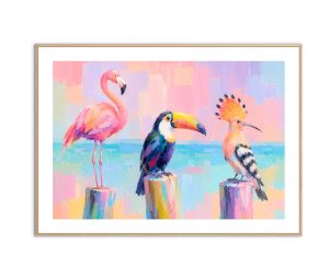 Pastel Paradise Birds, Poster